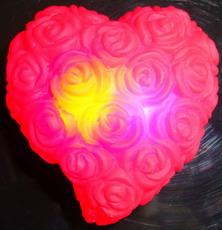 LED red rose Peach heart